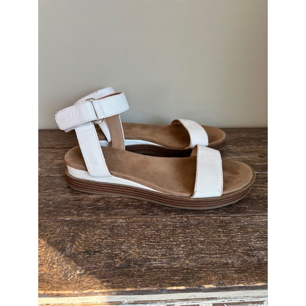 Alfani Step Flex White‎ Canvas Ankle Strap Platform Sandals Size 9M